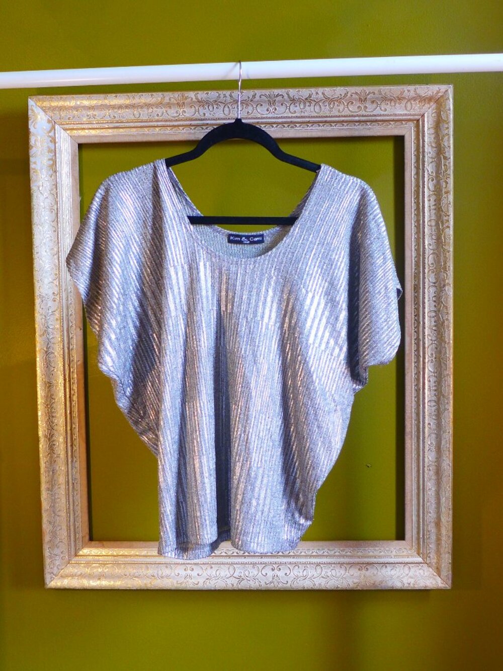 Kim and Cami, Size S, NWOT, Tunic, Mixed Metallic, Poly/Spandex